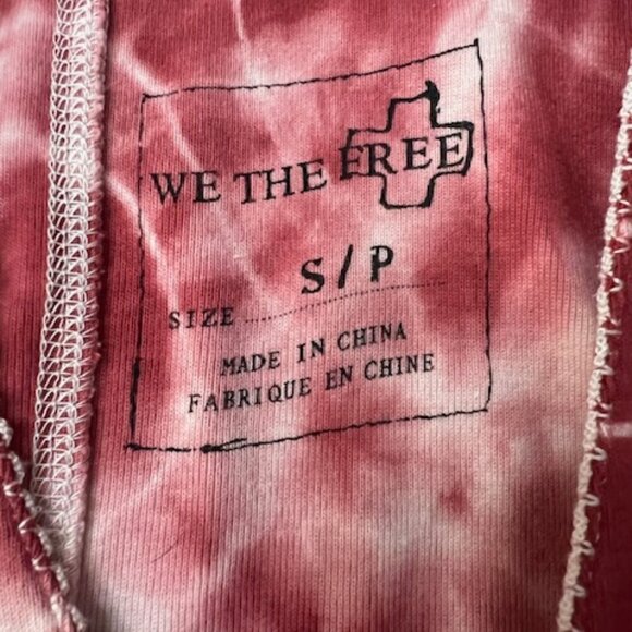 We the Free People Red Pink Tie Dye Mini Dress Metal Studs Raw Hem Size S - Picture 5 of 6